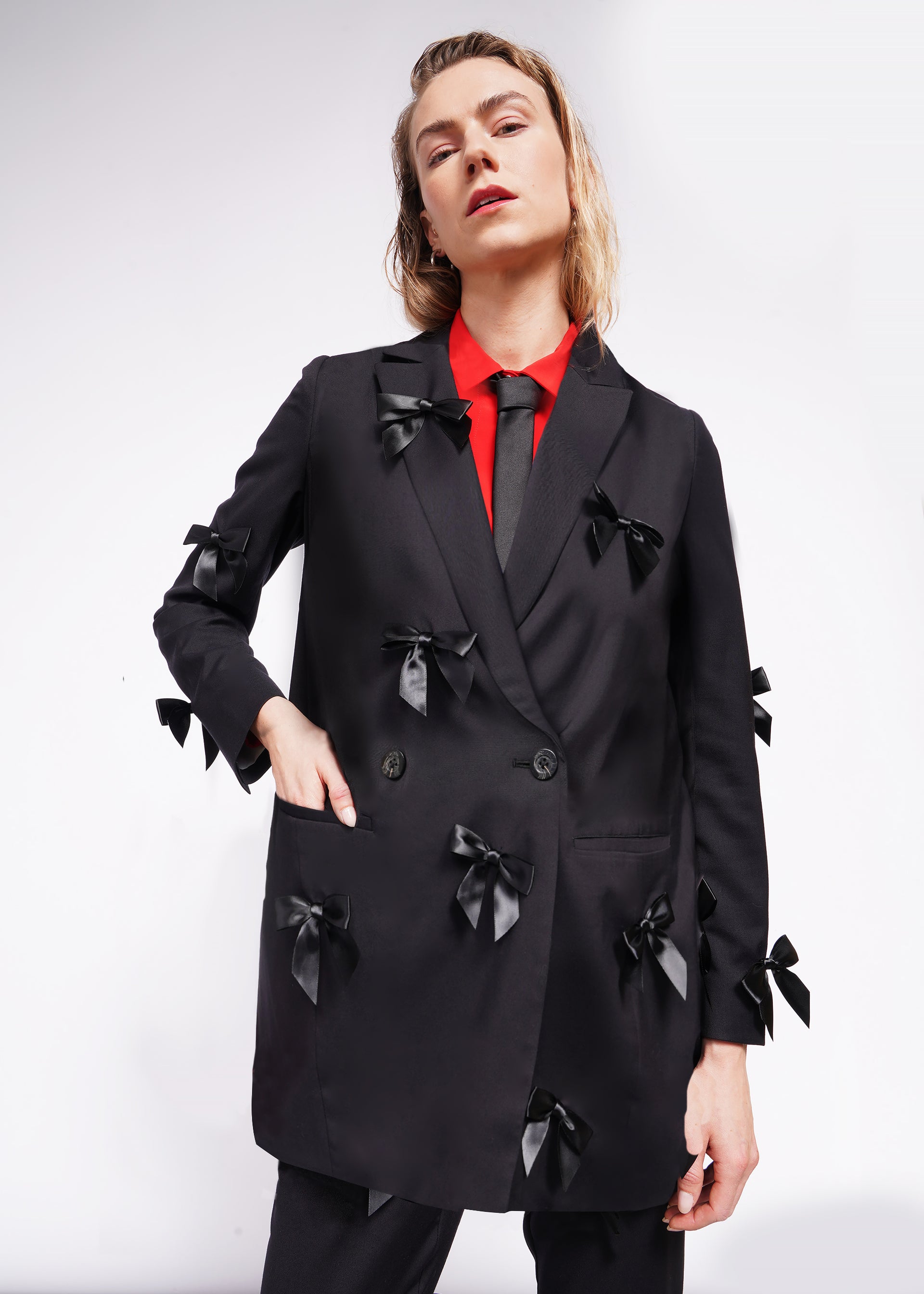 The Empower Bows Double Breasted Blazer