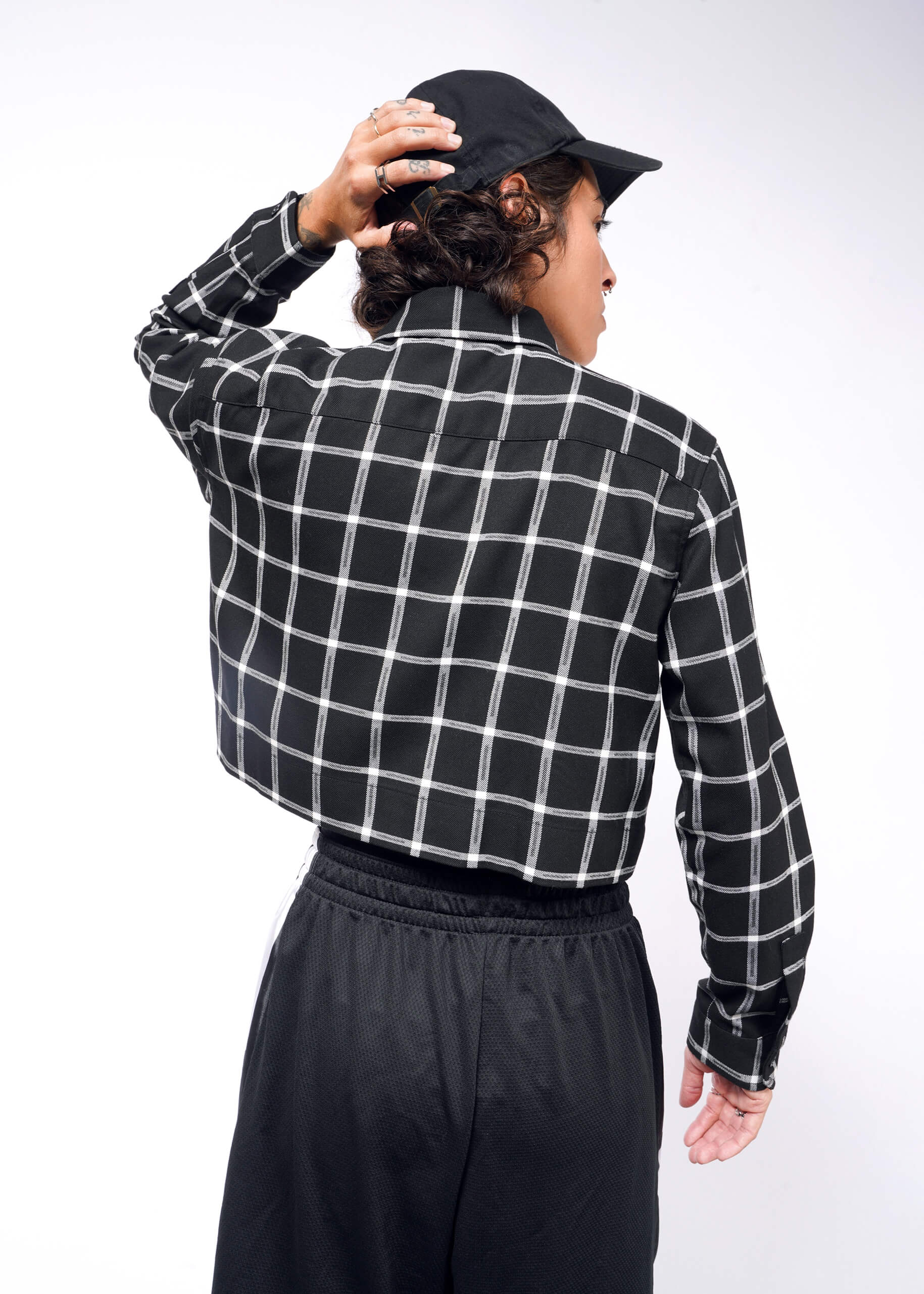 The Essential Flannel Long Sleeve Cropped Button Up