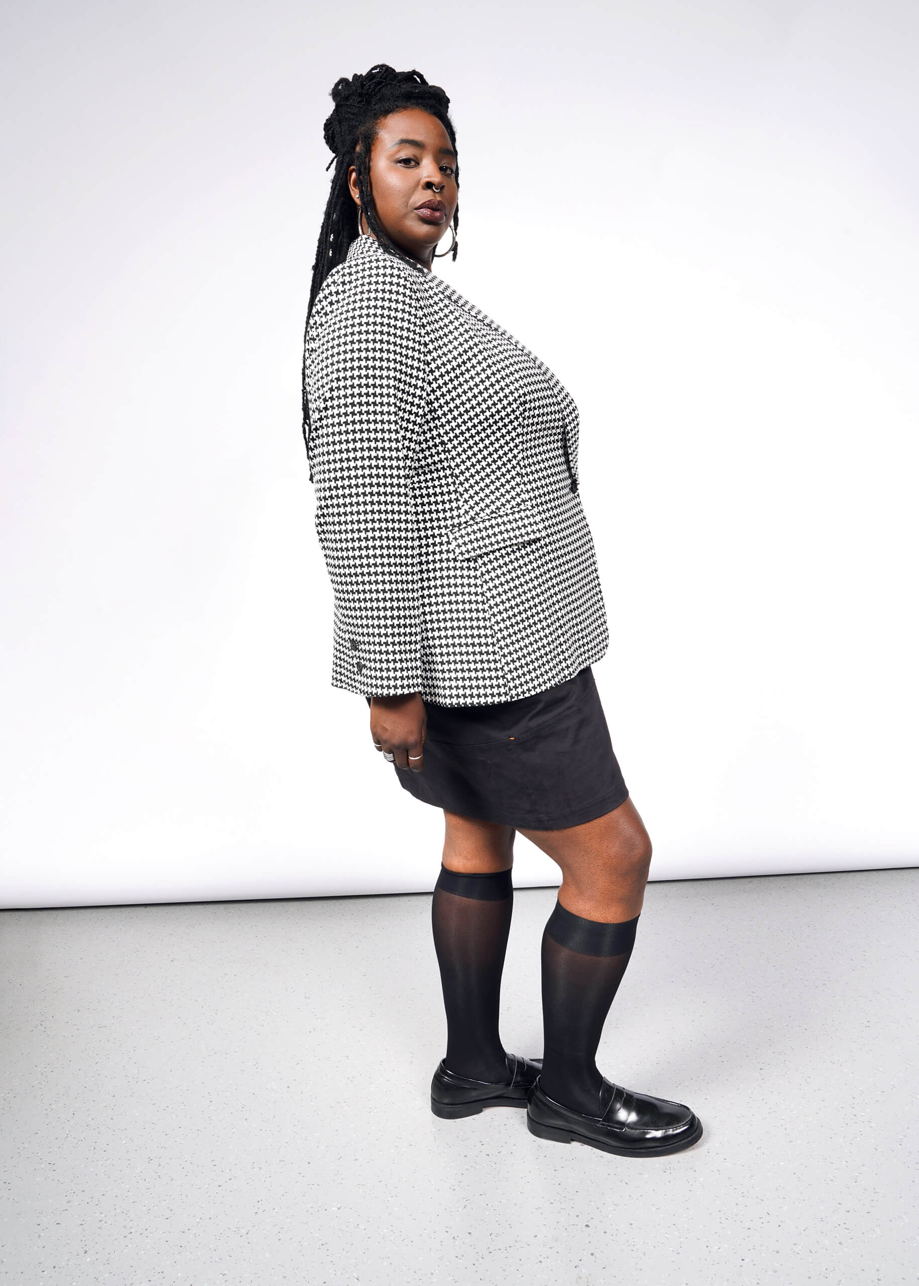 The Empower Houndstooth Tux Blazer