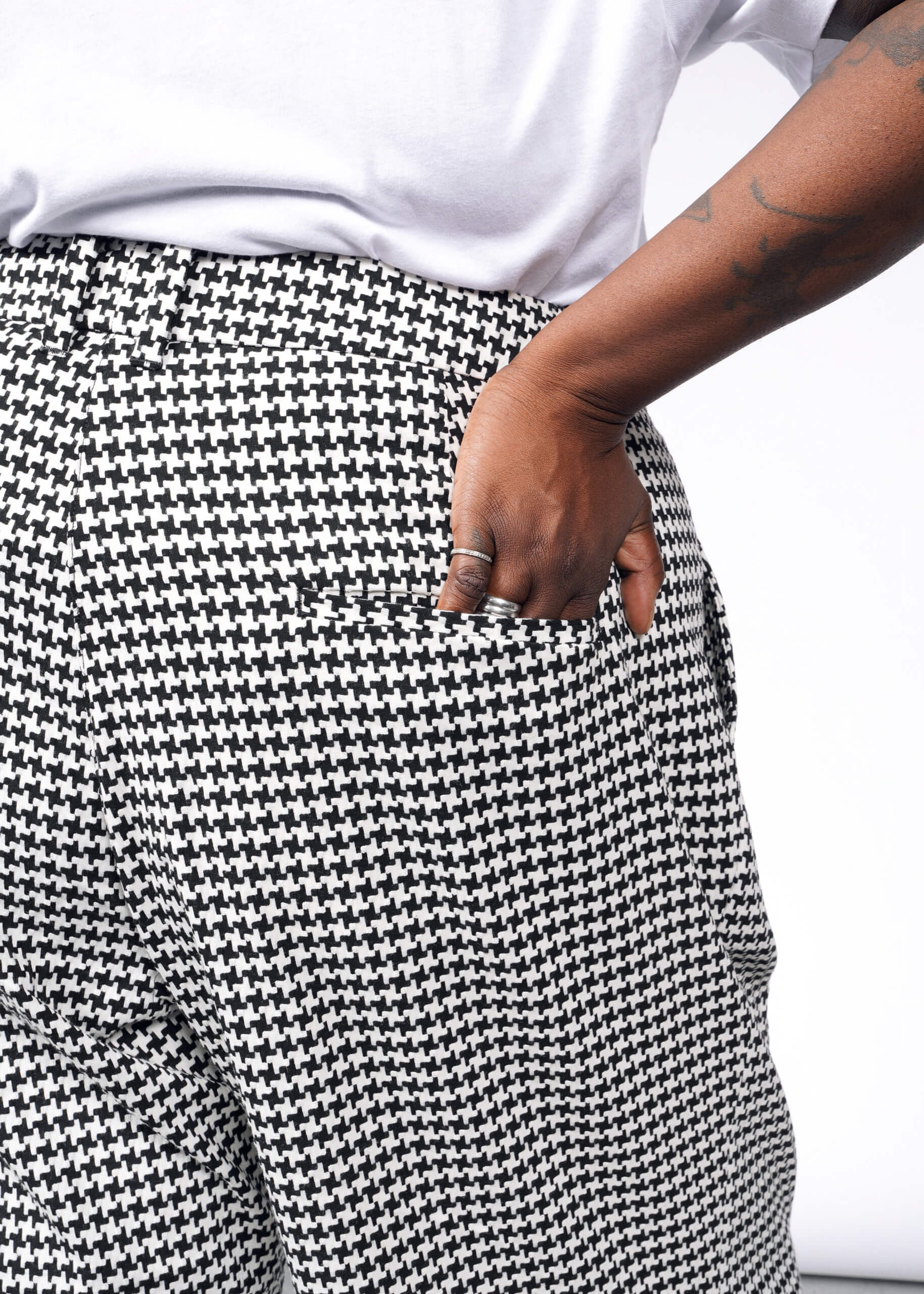 The Empower Houndstooth Wide Leg Trouser