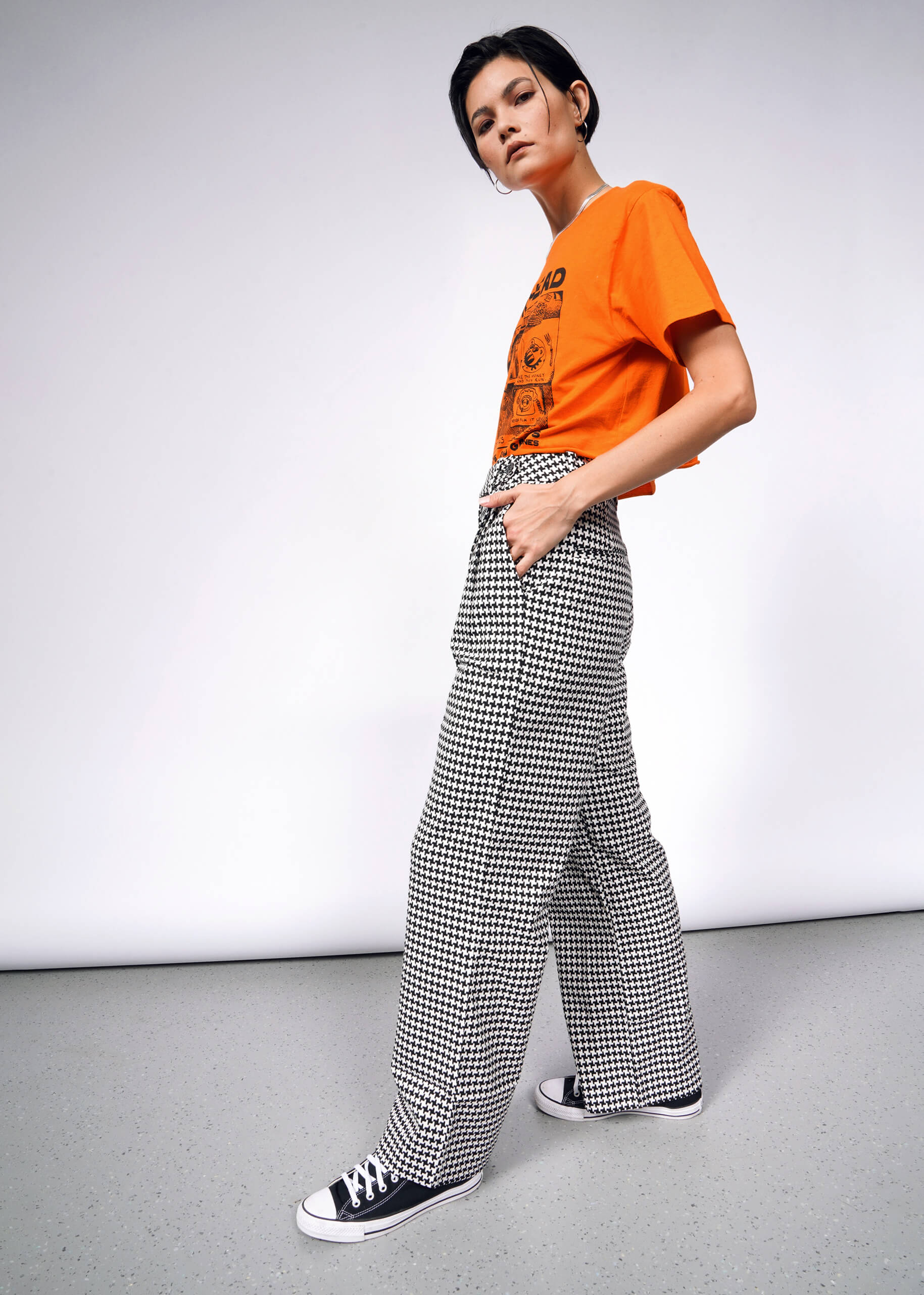 The Empower Houndstooth Wide Leg Trouser