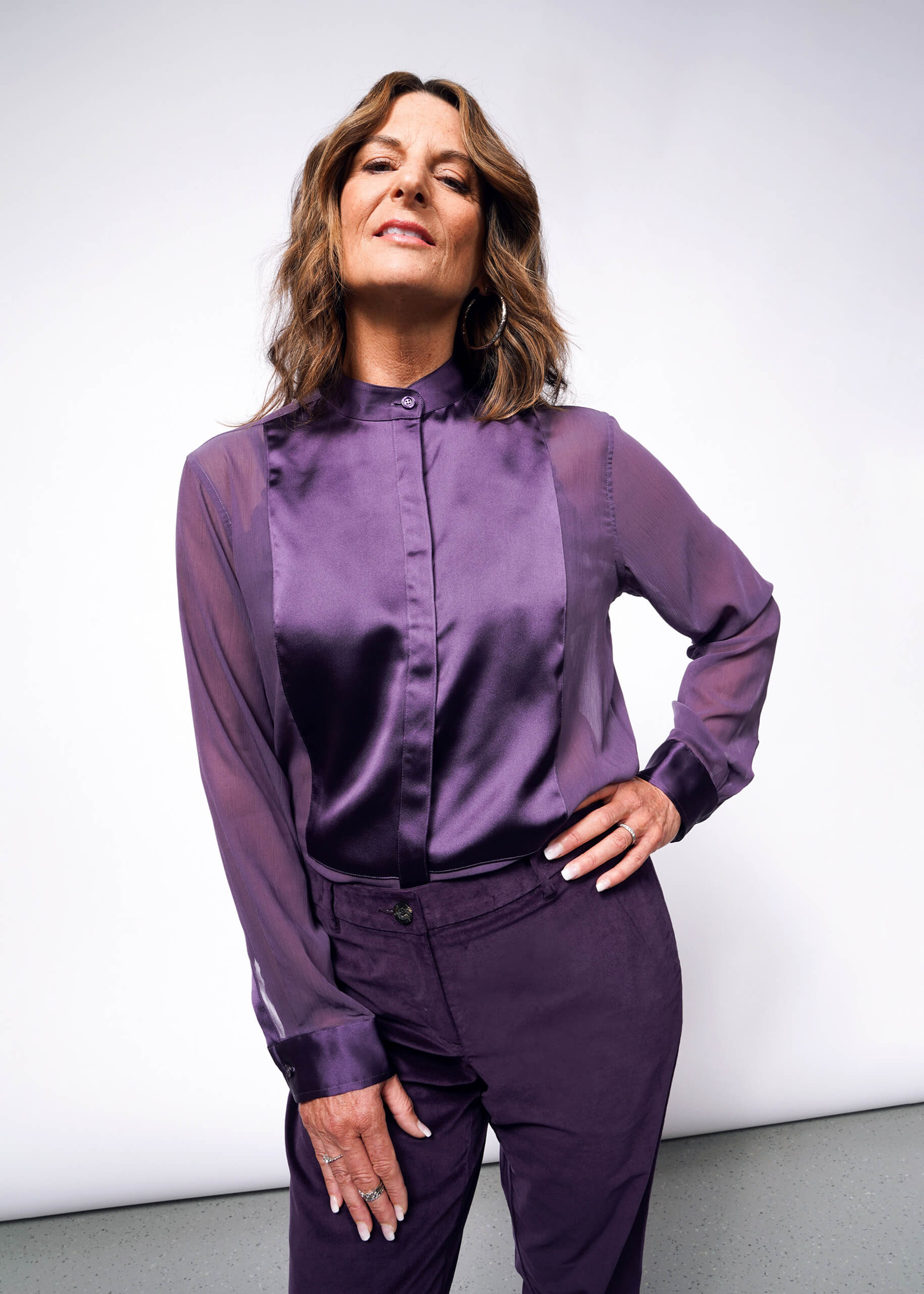 The Empower Sheer Long Sleeve Tuxedo Button Up