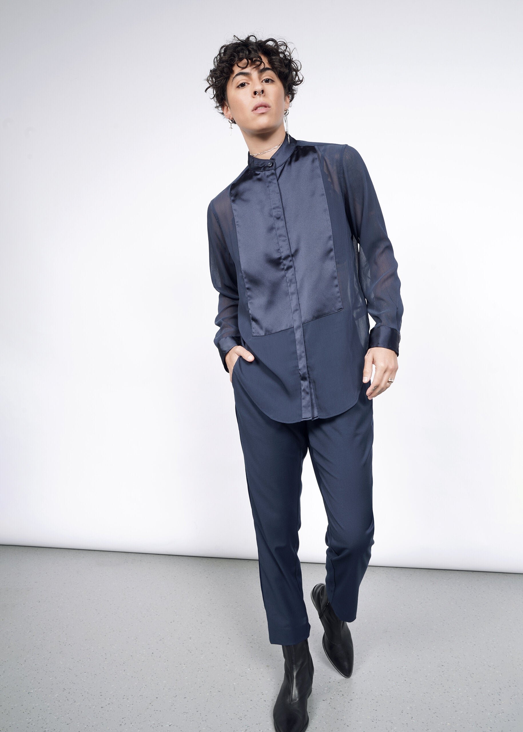 The Empower Sheer Long Sleeve Button Up - Wildfang