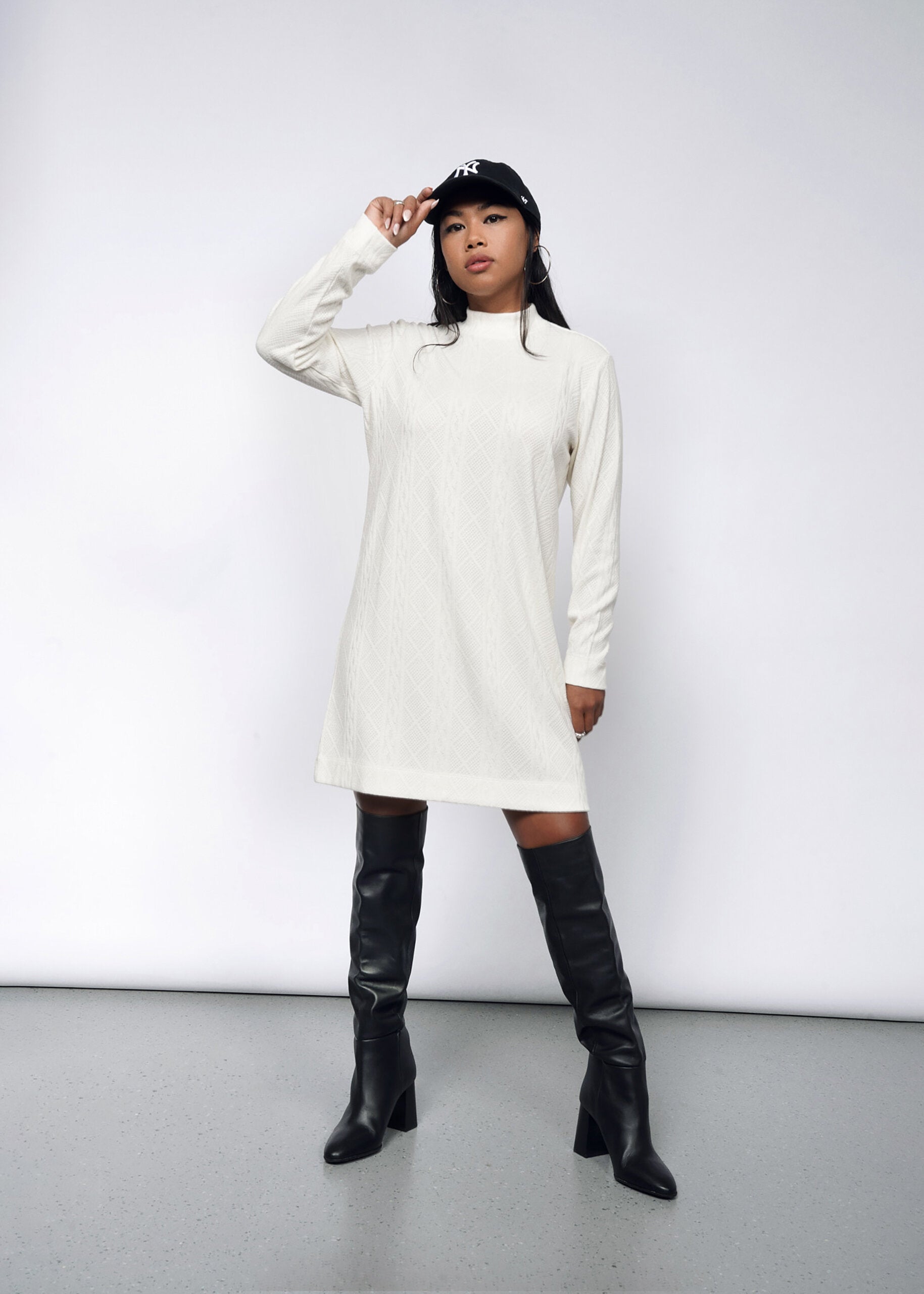 The Essential Knit Long Sleeve Mock Neck Dress