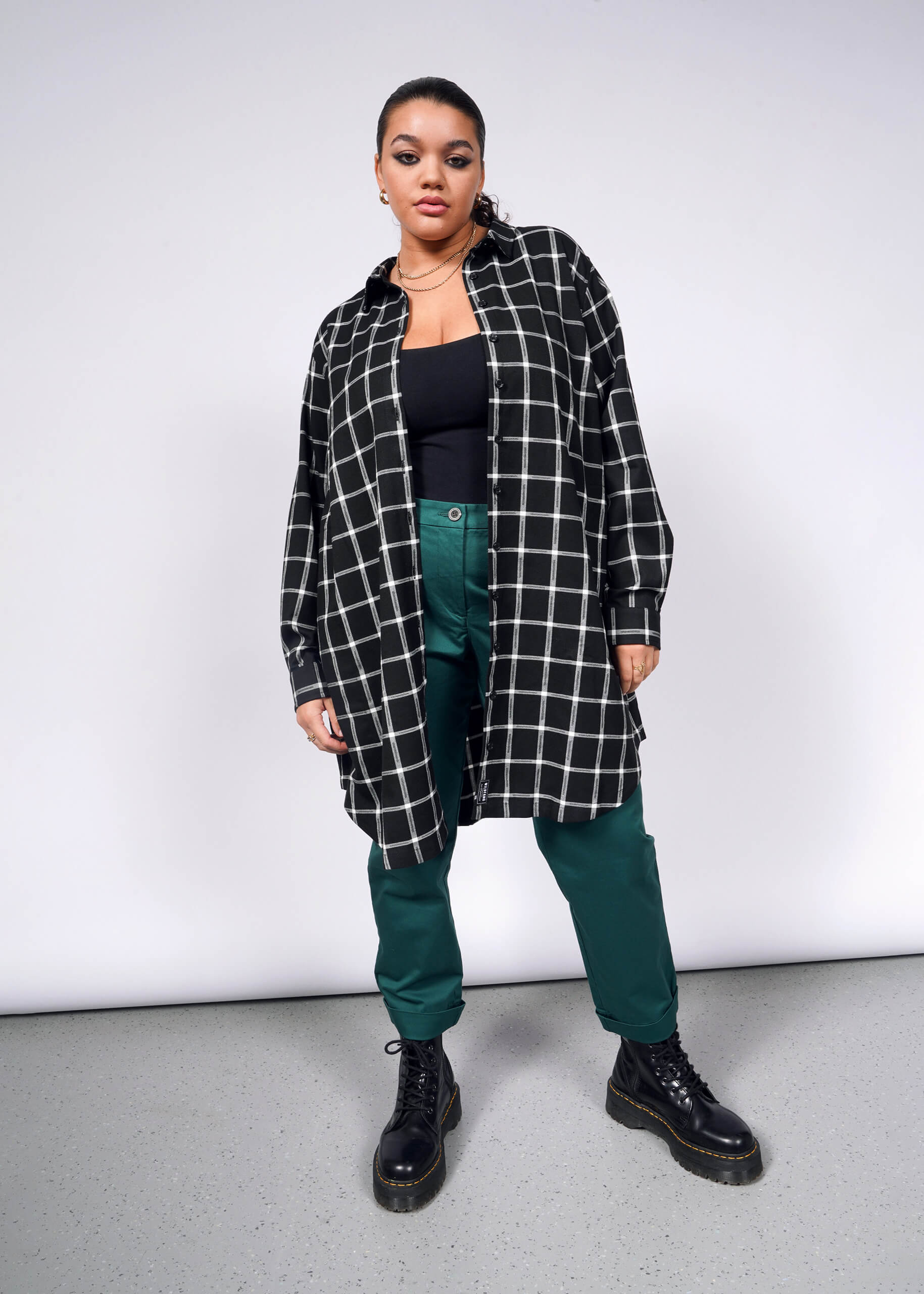 The Essential Plaid Long Sleeve Shirt Dress