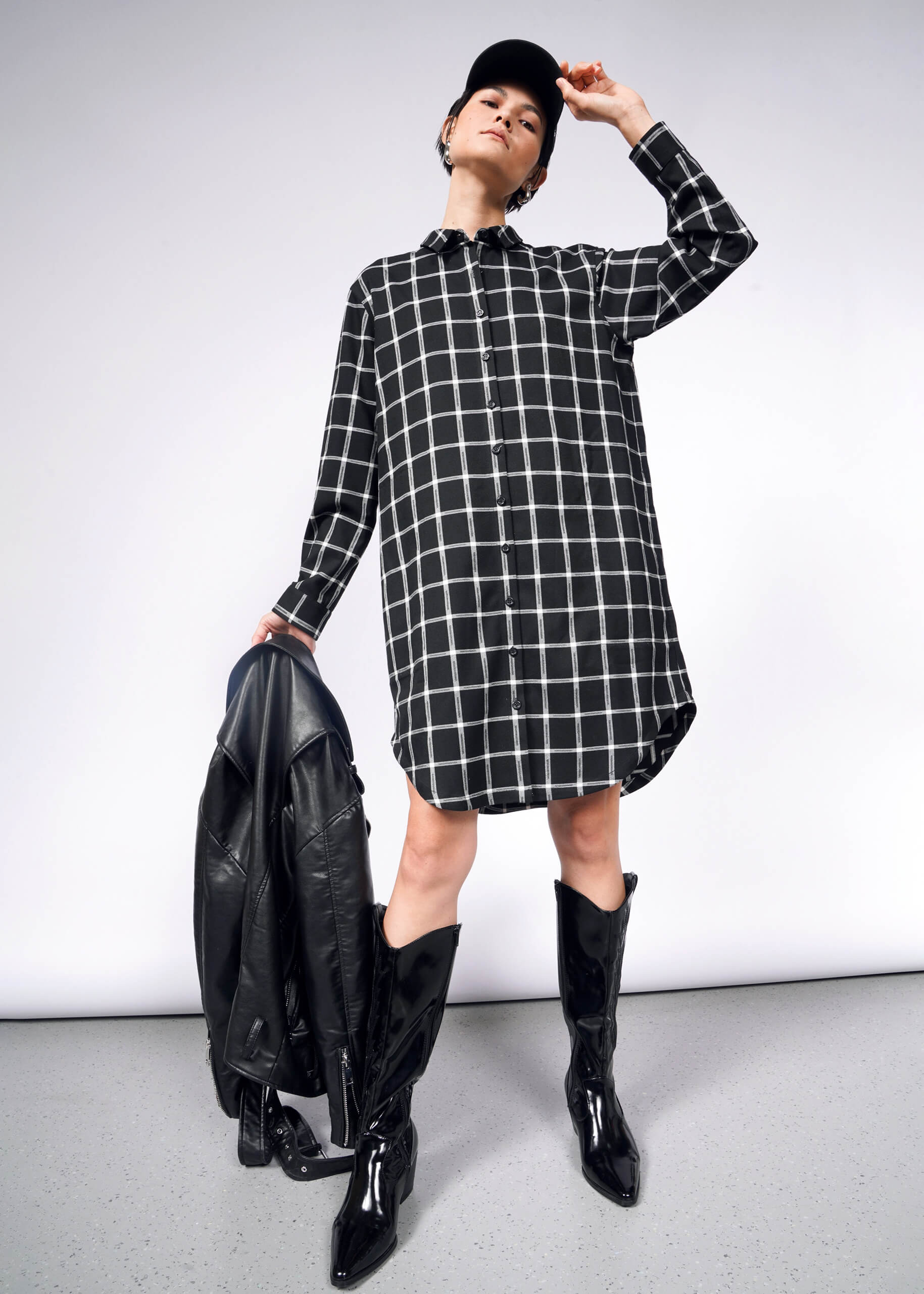 The Essential Plaid Long Sleeve Shirt Dress