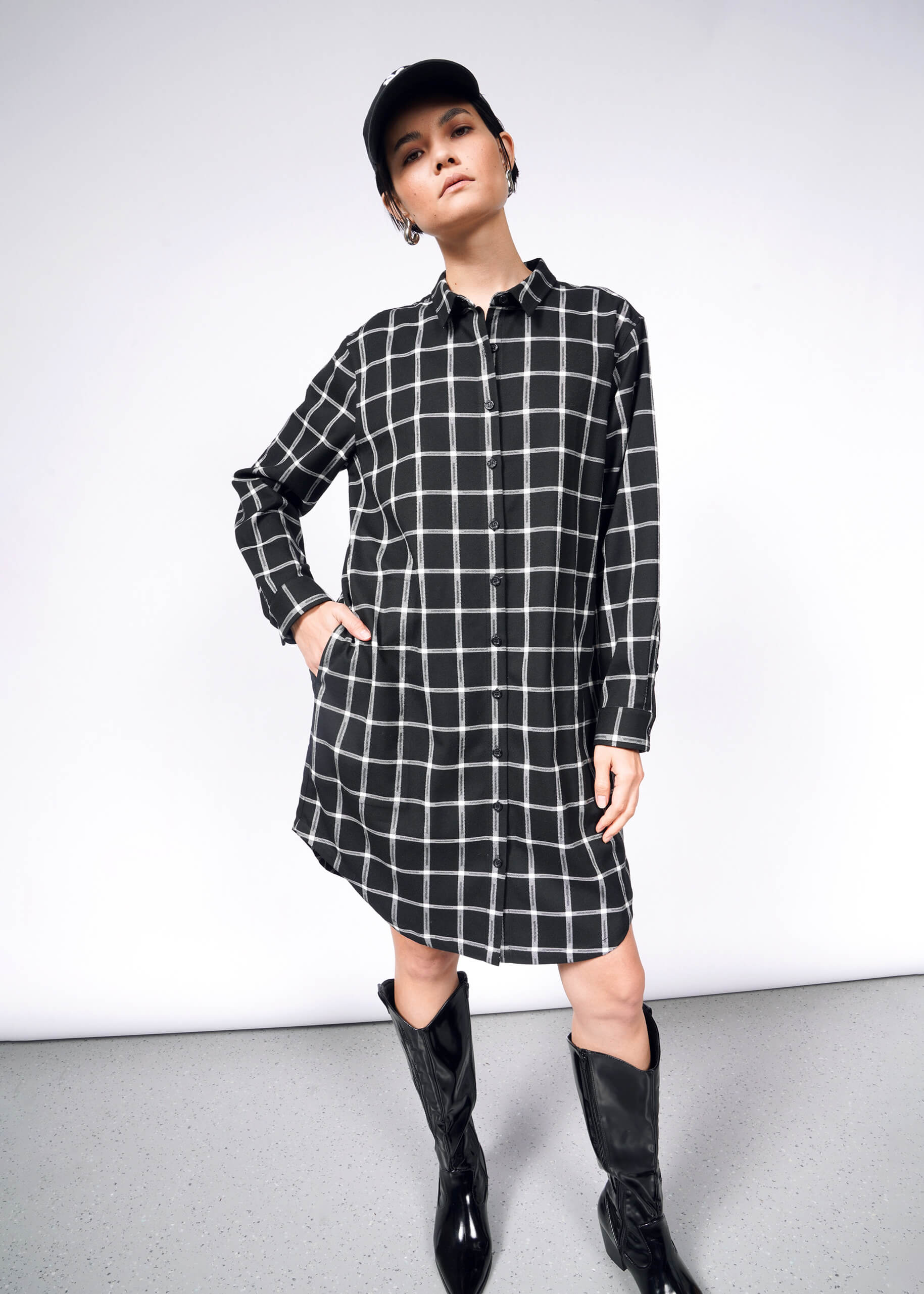 The Essential Plaid Long Sleeve Shirt Dress