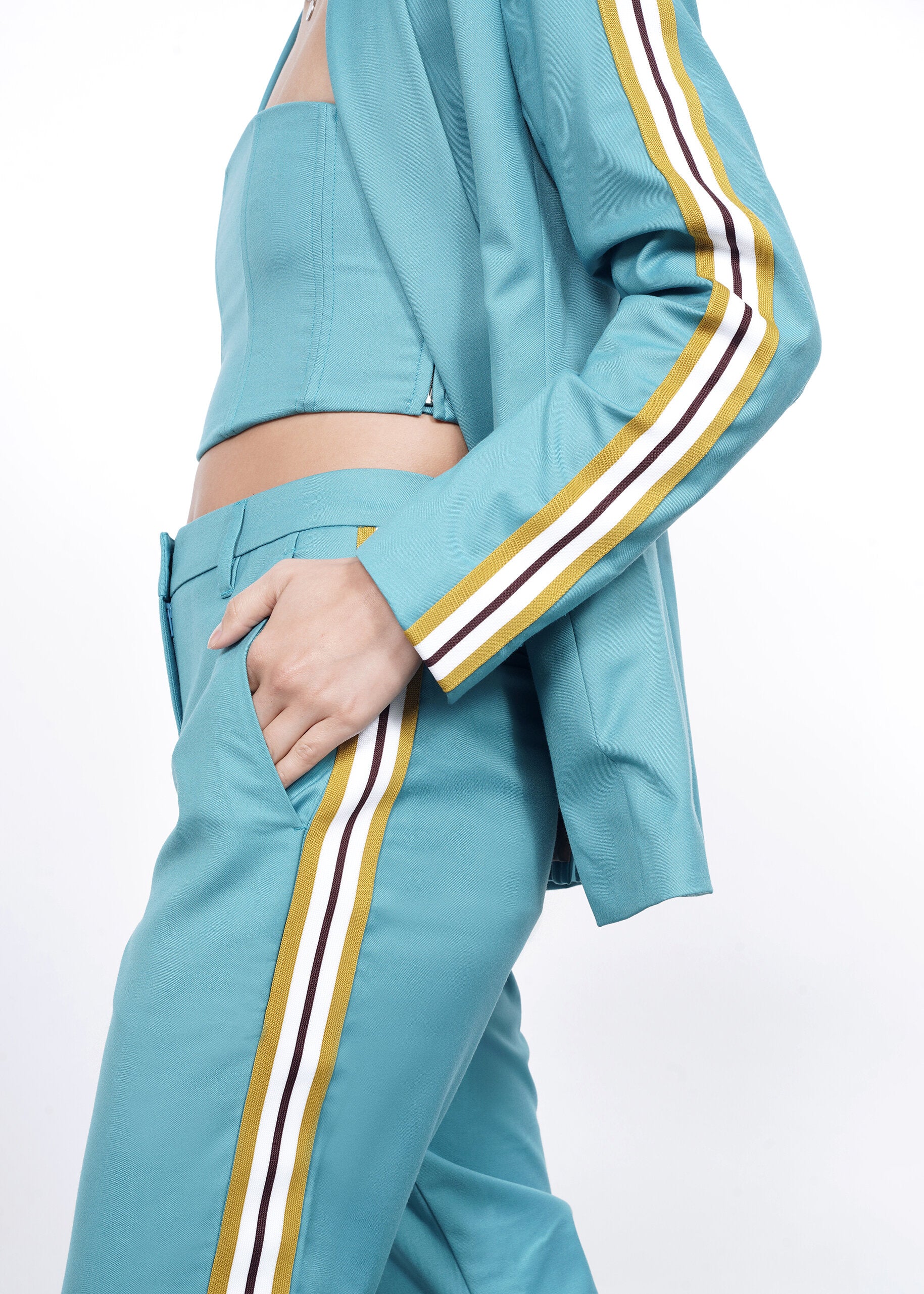 The Empower Taped Colorblock Slim Crop Pant