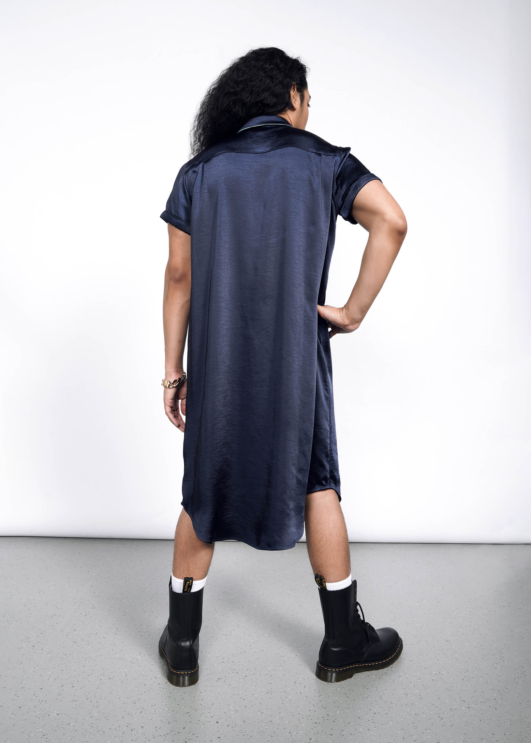 The Empower Satin Shirt Dress